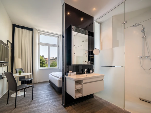 Standardzimmer im Tagungshotel INNSIDE by Meliá Leipzig | Leipzig Convention Bureau Standardzimmer im Tagungshotel INNSIDE by Meliá Leipzig – präsentiert vom Leipzig Convention Bureau