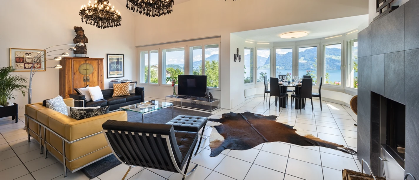 Salle de séjour de la Villa Ysara