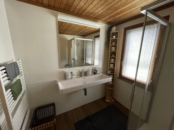 WC mit Dusche, Doppellavabo