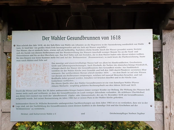 Infotafel am Gesundbrunnen zu Wahle