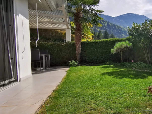 Ferienhaus für Geniesser Gartensitzplatz im Ferienhaus