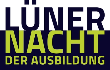 Lüner Nacht der Ausbildung Logo der Veranstaltung „Lüner Nacht der Ausbildung“ mit grüner Schrift auf dunklem Grund.