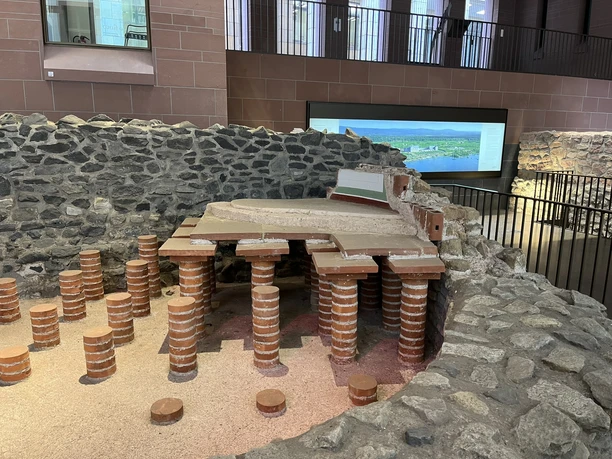 Roman underfloor heating, hypocaust in museum.