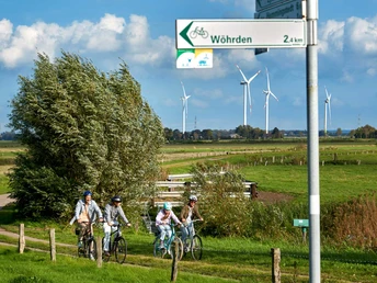 Wegweiser auf der Radroute