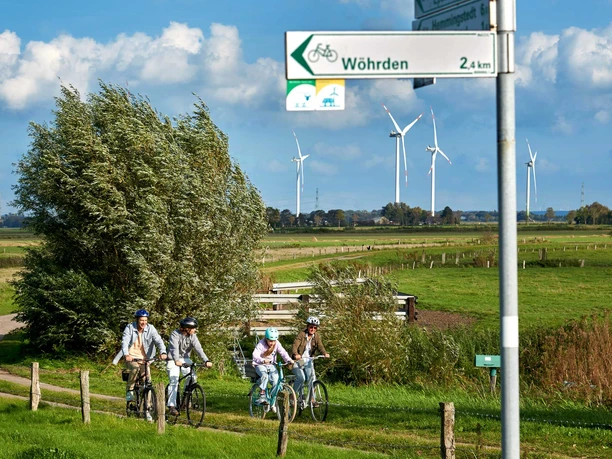 Wegweiser auf der Radroute