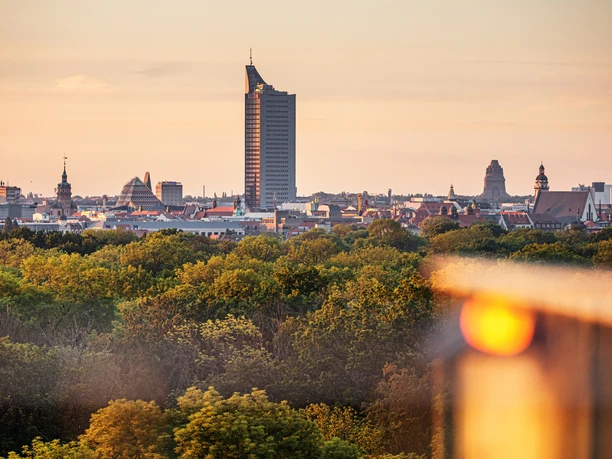 View over the city from the "Wackelturm" viewing platform in Rosental Park | Leipzig Convention Bureau View over the city from the "Wackelturm" viewing platform in Rosental Park - presented by Leipzig Convention Bureau