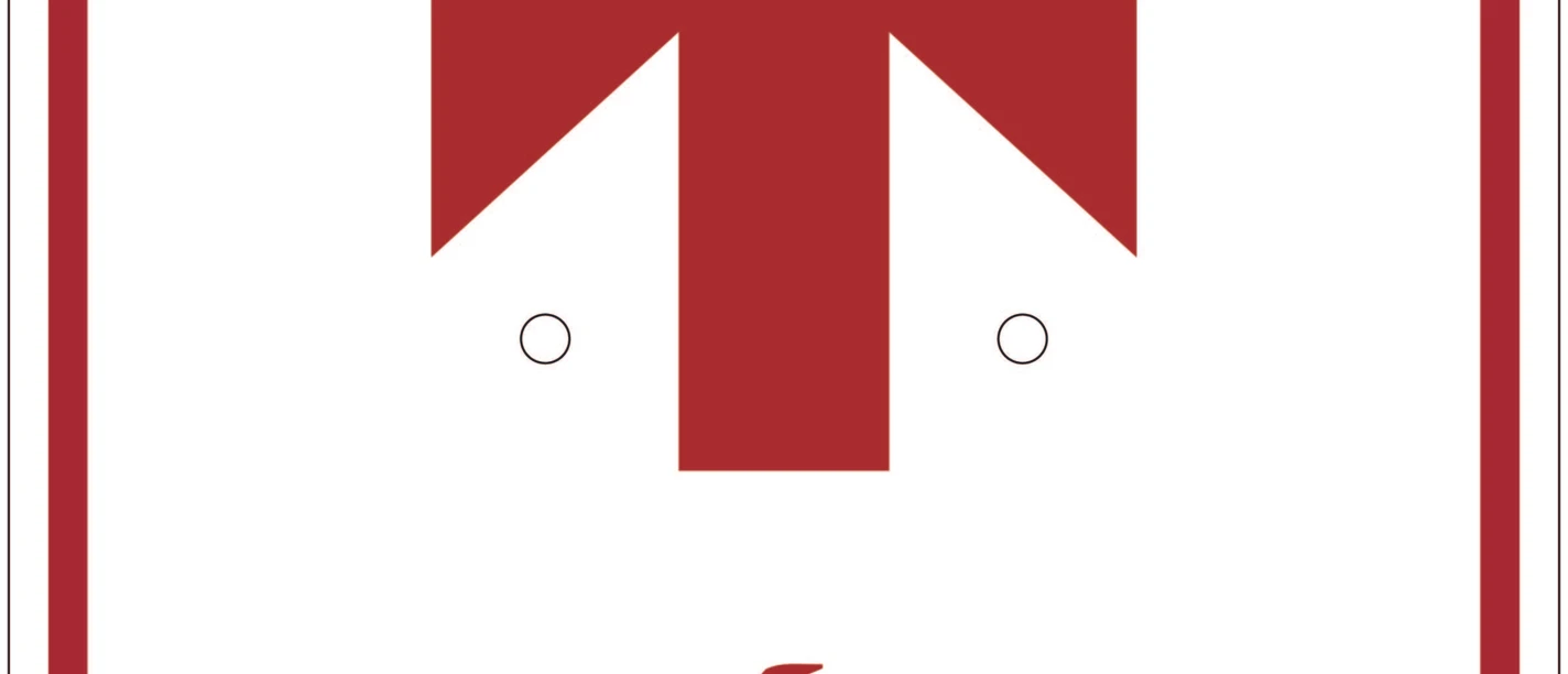 MTB Wegweiser Rotes Schild mit Pfeil nach oben und Fahrradfahrer-Symbol in der Zugspitz-Region.