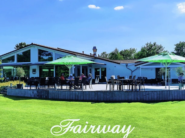 Exterior view of the Fairway restaurant with terrace