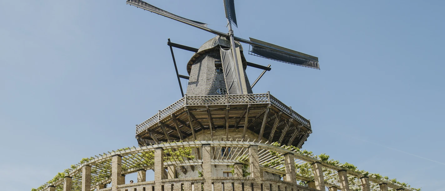 PMGS_Nimke_087a (c) PMSG SPSG Julia Nimke.jpg Die historische Mühle von Sanssouci vor blauem Himmel