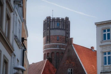 Uitzicht op de watertoren in Lüneburg