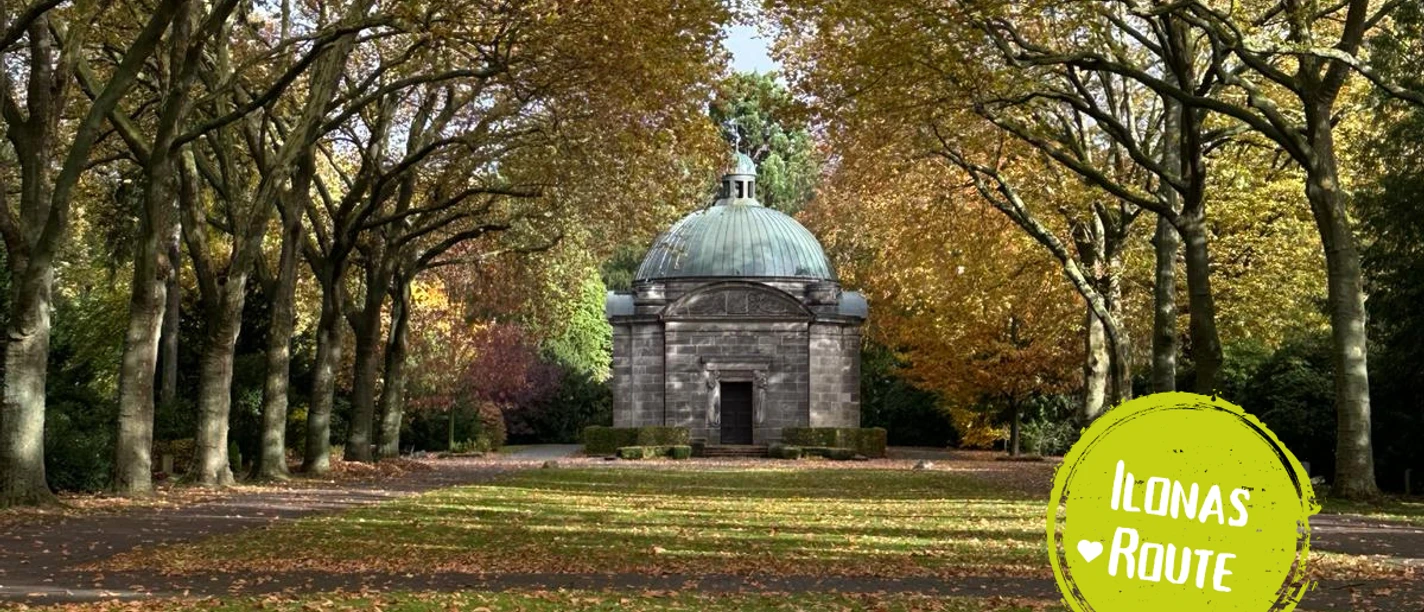 Minden - stadt land fluss.png Das Bild zeigt die Friedhofkapelle auf dem Mindener Nordfriedhof.