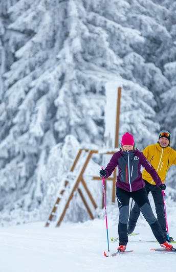 Langläufer vor dem großen Stuhl auf dem Ettelsberg Langläufer vor dem großen Stuhl auf dem Ettelsberg
