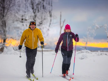 Langläufer bei Sonnenuntergang Langläufer bei Sonnenuntergang