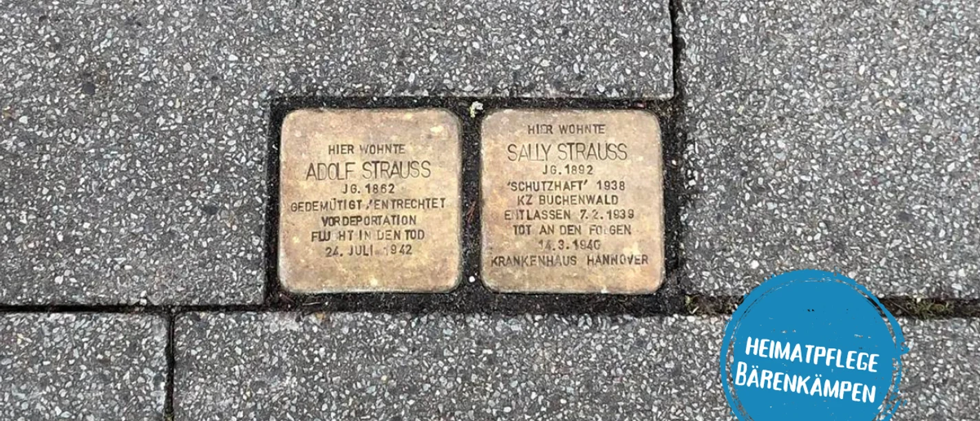 Minden - barenkampen(1).png Das Bild zeigt zwei Stolpersteine der Familie Strauss.