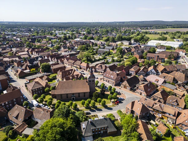 City view of Bleckede from above