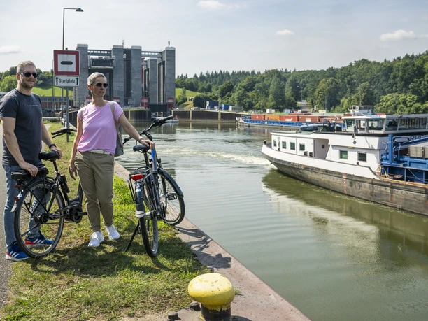 Elbe side canal at the Scharnebeck ship lift