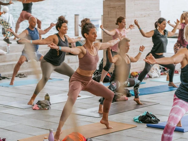 Yoga lesson for groups