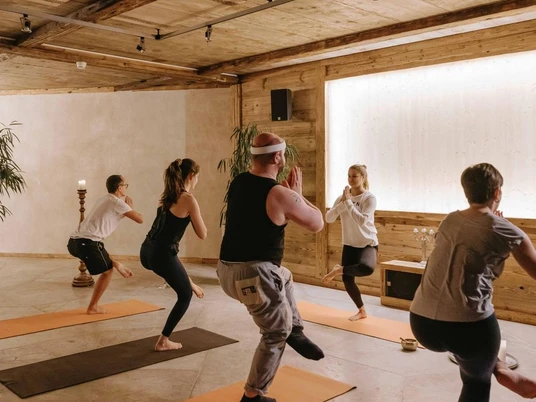 Yoga lesson for groups