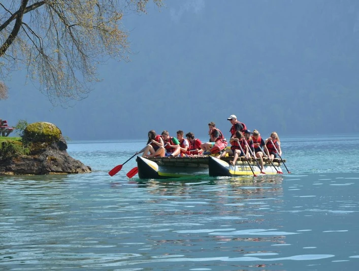 Catamaran raft building team challenge