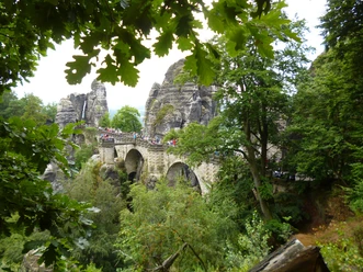Die Basteibrücke, das Wahrzeichen der Sächsischen Schweiz