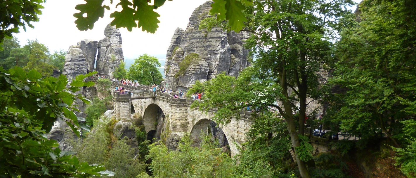 Die Basteibrücke, das Wahrzeichen der Sächsischen Schweiz