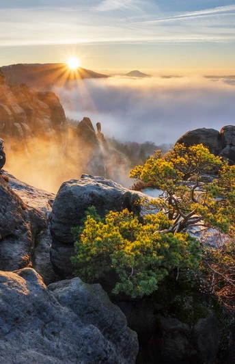 Schrammsteine am Morgen