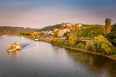 Pirna - Blick von der Elbbrücke Richtung Altstadt und Sonnenstein