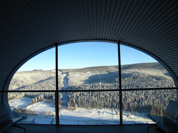 Blick aus der Kapsel des Anlaufturms