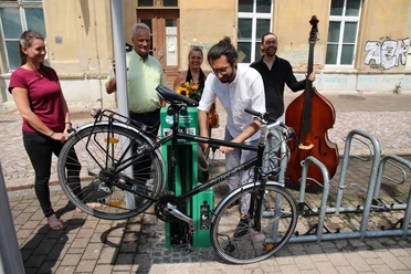 Rad-Selbsthilfewerkstatt am Bahnhof Leisnig