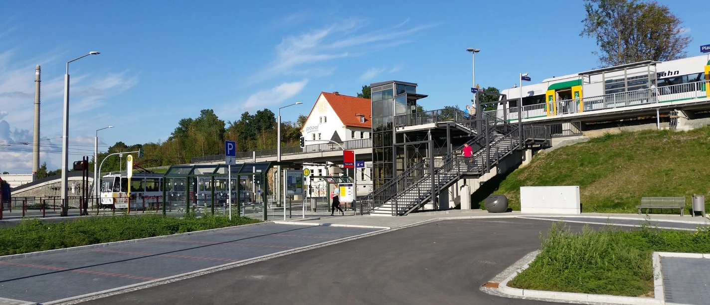 Blick auf den Bahnhof Mitte