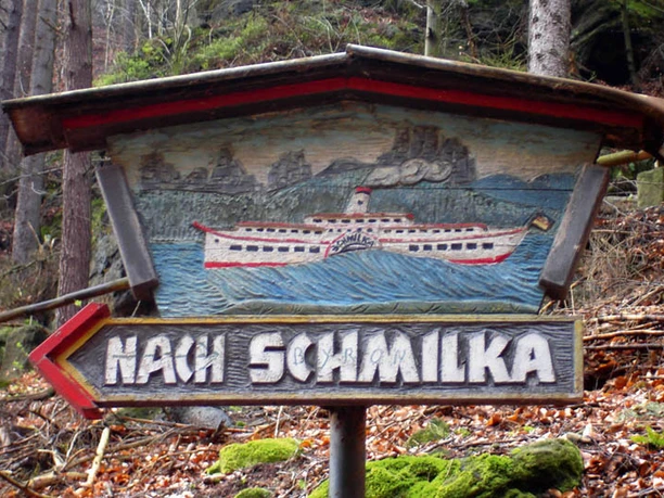 Wanderwegweiser nach Schmilka