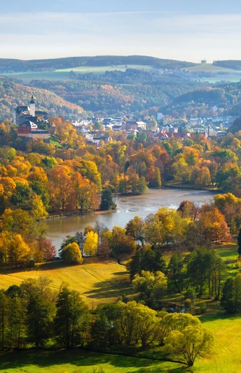 Blick auf Greiz vom Weißes Kreuz