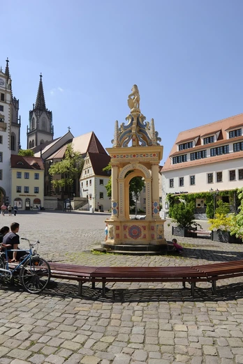 Rast auf dem Oschatzer Marktplatz