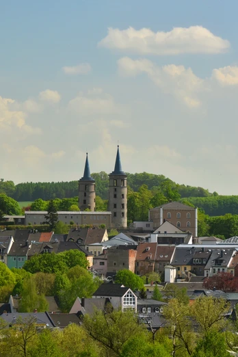 Blick auf Schleiz mit den beiden Schlosstürmen