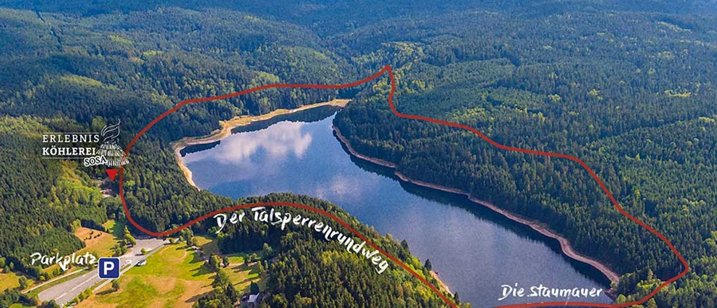 Imbiss in der Erlebnisköhlerei an der Talsperre Sosa