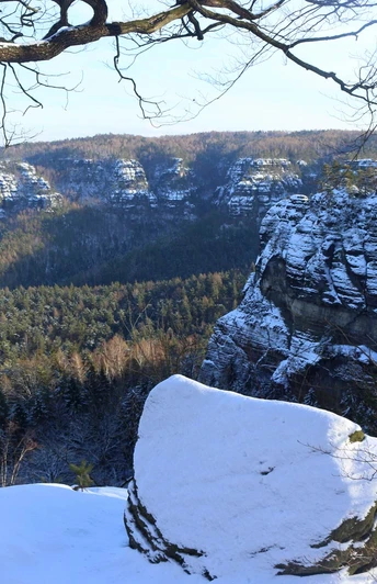 Blick ins Schrammsteingebiet