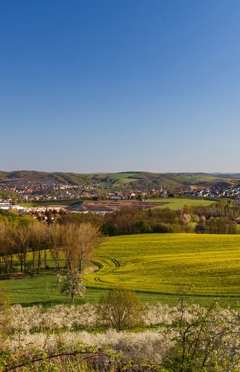 Blick von der Alten Winzerei in Pesterwitz nach Freital