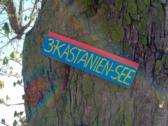 Schild Drei-Kastanien-See