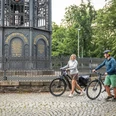 Fahrradfahrer auf dem Löbauer Berg