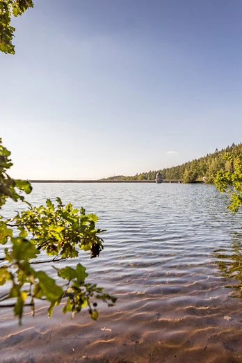 Blick über die Querenbachtalsperre