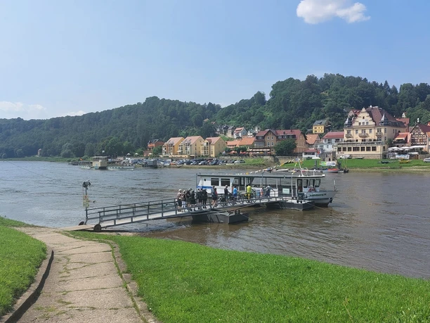 Fähre in Stadt Wehlen