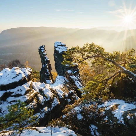 Schrammsteine im Winter