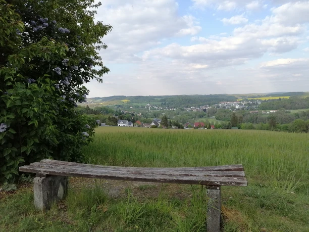Blick auf Weischlitz vom Rundwanderweg