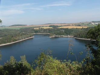 Aussicht vom Grobisch auf die Weidatalsperre