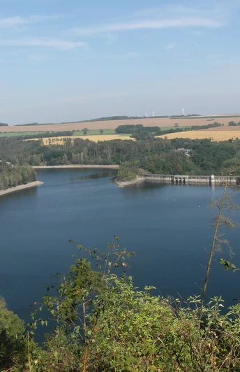 Aussicht vom Grobisch auf die Weidatalsperre