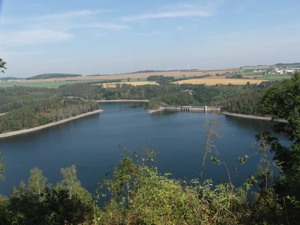 Aussicht vom Grobisch auf die Weidatalsperre