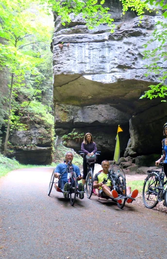 Mit dem Handbike auf der "Radroute im Nationalpark" durch den Tschreegrund
