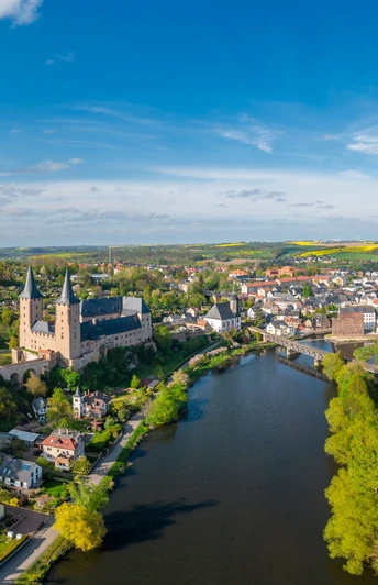 Blick auf Rochlitz mit Schloss Rochlitz an der Zwickauer Mulde