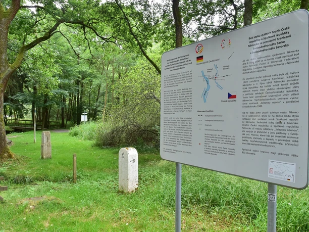 Erinnerungstafel am Dreiländereck bei Eichigt und Prex