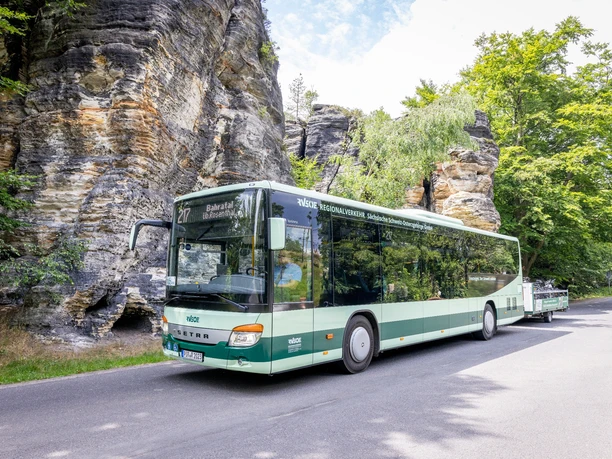 FahrradBUS bei Tísa in der Böhmischen Schweiz